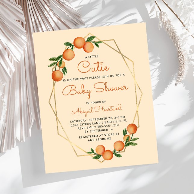 Convite de Churrasco de Bebê Laranja Pastel Little (Criador carregado)