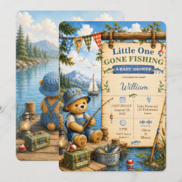 Convite de Churrasco de Bebê Little One Gone Fishi