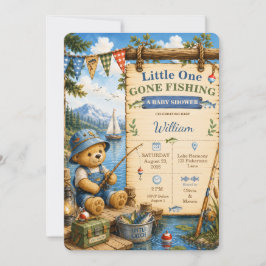 Convite de Churrasco de Bebê Little One Gone Fishi