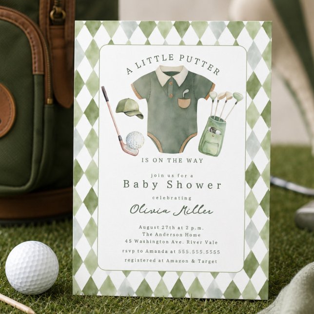 Convite de Churrasco de Bebê Little Putter (Criador carregado)