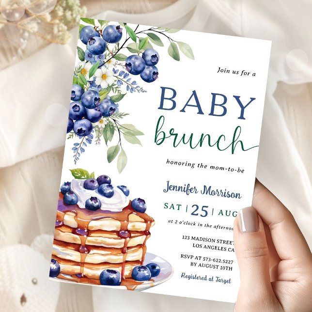 Convite de Churrasco de Bebê Menino Blueberry Baby (Criador carregado)
