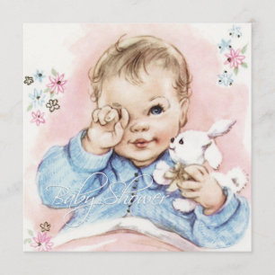 Convite de Churrasco de Bebê Menino Vintage Baby B