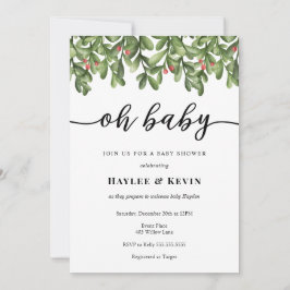 Convite de churrasco de bebê "Oh Baby" Greenery de