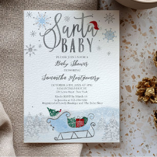Convite de Churrasco de Bebê para o Natal Santa Ba