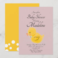 Convite de Churrasco de Bebê Pato com Aquarela Ros