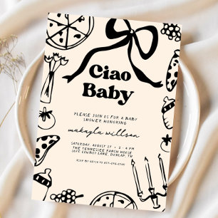Convite de Churrasco de Bebê Pizza Italiana Ciao B