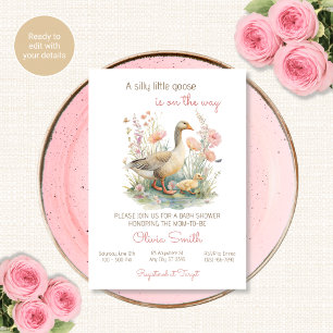 Convite de Churrasco de Bebê Silly Goose Floral Ro