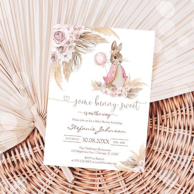 Convite de Churrasco de Bebê Some Bunny Sweet Pamp (Criador carregado)