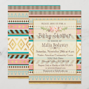 Convite de Churrasco de Bebê Tribal Boho