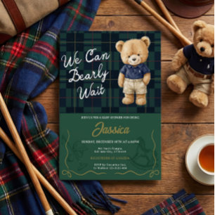 Convite de Churrasco de Bebê Urso Teddy Preppy