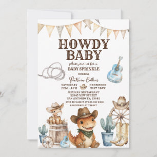Convite de Churrasco de Bebê Western 'Howdy Baby'