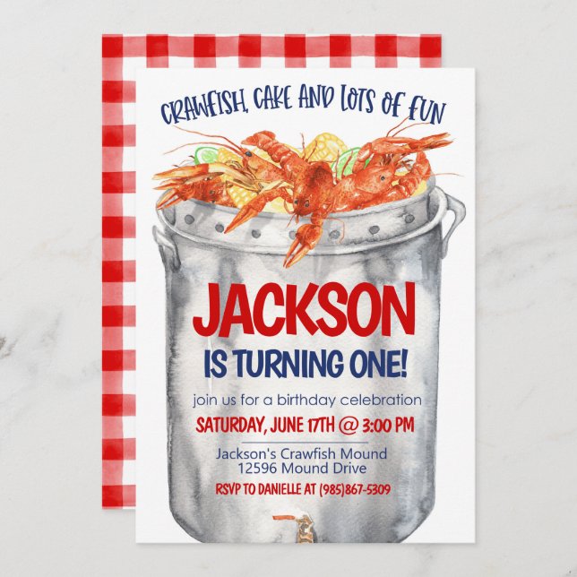 Convite de Churrasco de Lagostim para Casais (Frente/Verso)