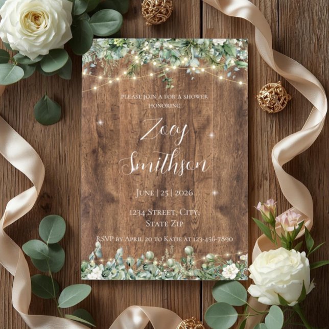 Convite de Churrasco de Noiva com Folhagens de Euc (Criador carregado)