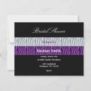 Convite de Churrasco de Noiva Roxo e Preto Elegant