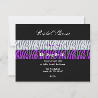 Convite de Churrasco de Noiva Roxo e Preto Elegant