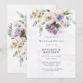 Convite de Churrasco de Noivado de Peônia Selvagem