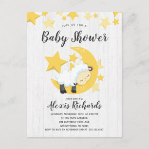 Convite de Churrasco do Bebê Lua Estrelas Celestia