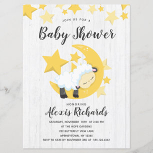 Convite de Churrasco do Bebê Lua Estrelas Celestia