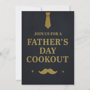 Convite de Churrasco do Dia dos Pais   Rustic Navy