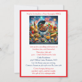 Convite de Churrasco do Feriado Patriótico de 4 de