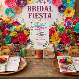 Convite de Churrasco Floral de Festa Mexicana de N