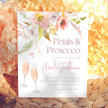 Convite de Churrasco Floral Pétalas & Prosecco