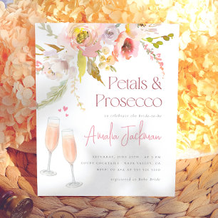 Convite de Churrasco Floral Pétalas & Prosecco