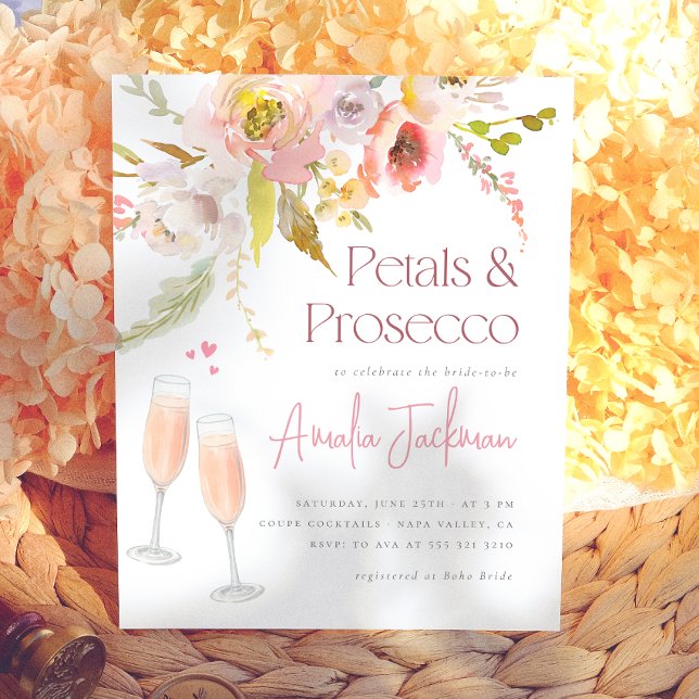 Convite de Churrasco Floral Pétalas & Prosecco (Criador carregado)