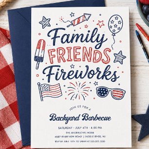 Convite de Churrasco Fogos de Artifício Amigos da 