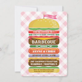 Convite de Churrasco para Baby Shower da Menina Ha