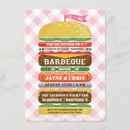 Convite de Churrasco para Baby Shower da Menina Ha