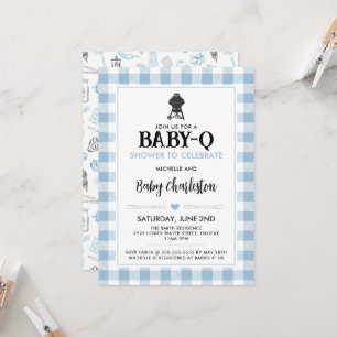Convite de Churrasco para Baby Shower do Bebê Azul
