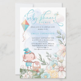 Convite de Churrasco para Chá de Bebê do Menino do