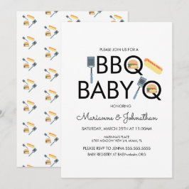 Convite de Churrasco para Chá de Bebê Pixel Baby Q
