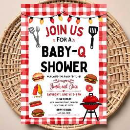 Convite de Churrasco para Chá de Bebê | Tema Grill