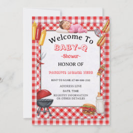 Convite de Churrasco para Chuveiro de Baby-Q & Chu
