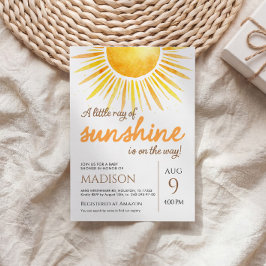Convite de Chuvá de Bebê Pequeno Raio de Sol