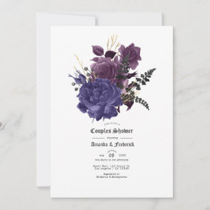 Convite de Chuva de Casal Floral Gótico Preto Dour
