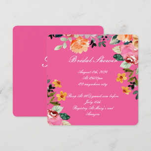 CONVITE DE CHUVA DE NOIVA COM FLORES ROSAS