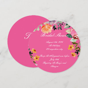 CONVITE DE CHUVA DE NOIVA COM FLORES ROSAS