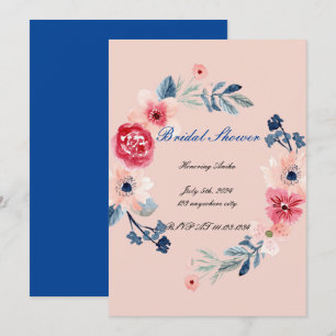 CONVITE DE CHUVA DE NOIVA FLORAL ROSA