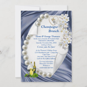 Convite de Chuva de Presentes de Casamento Azul, V