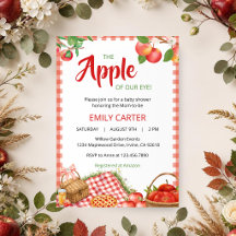 Convite de Chuvada de Bebê Apple of Our Eye Outono