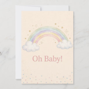 Convite de Chuvada de Bebê Arco-Íris Oh Baby