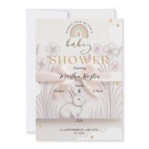 Convite de Chuvada de Bebê Arco-Íris Pastel Edição