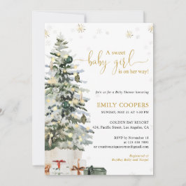 Convite de Chuvada de Bebê Árvore de Natal