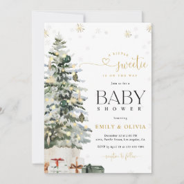 Convite de Chuvada de Bebê Árvore de Natal