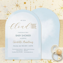 Convite de Chuvada de Bebê Azul Celestial Cloud 9
