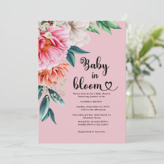 Convite de Chuvada de Bebê Baby in Bloom