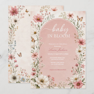 Convite de Chuvada de Bebê Baby in Bloom Flor de C
